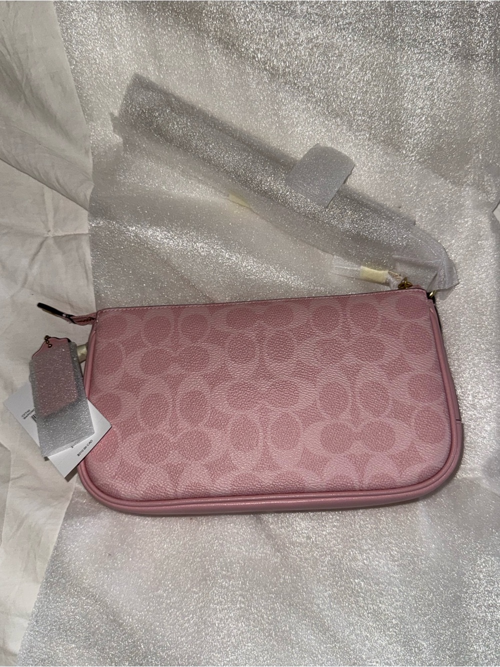 COACH Signature Canvas Charm Chain Strap Boxed Plaza Shoulder Bag